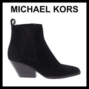 MICHAEL KORS Sinclair 100% genuine suede cowgirl booties